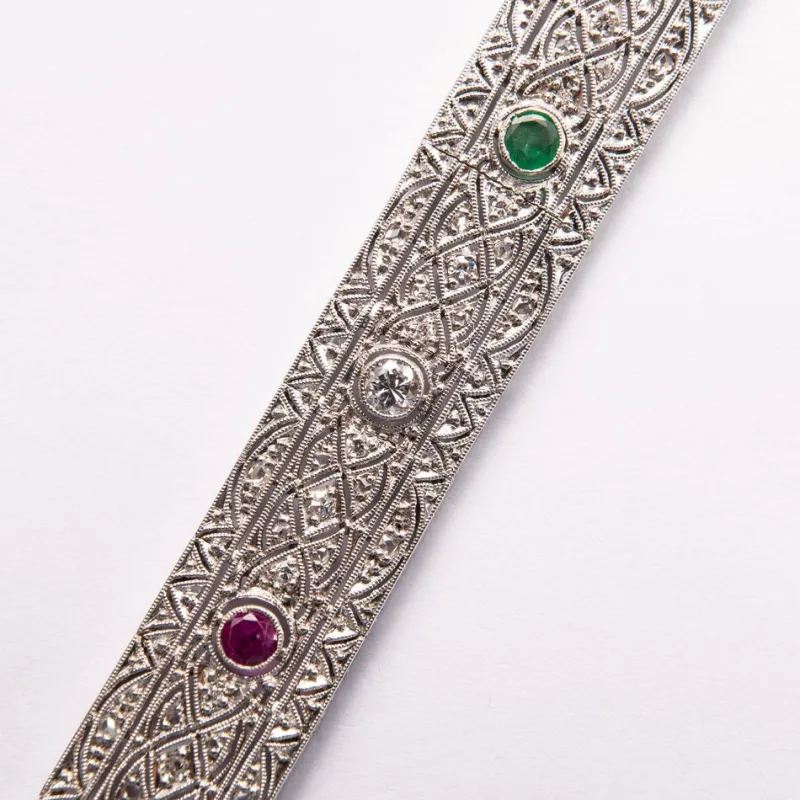 Pamono Art Deco Armband in Platium, 1920s> Bracelets