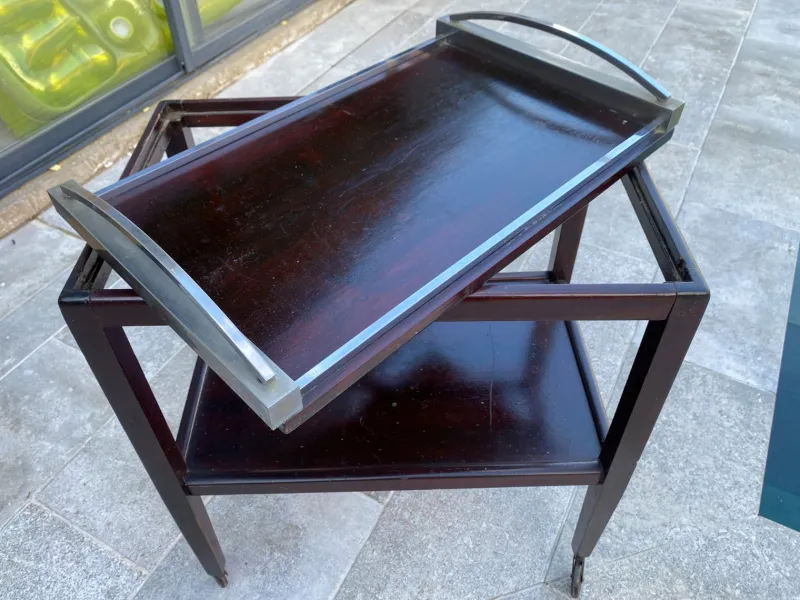 Pamono Art Deco Bar Trolley with Removable Tray, 1930s> Serving Bar Carts & Trolleys