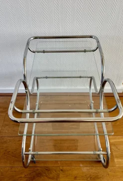 Hot Pamono Art Deco Bauhaus Chromed Bar Cart by Willem Hendrik Gispen