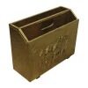 New Pamono Art Deco Beaten Brass Magazine Rack, 1930s