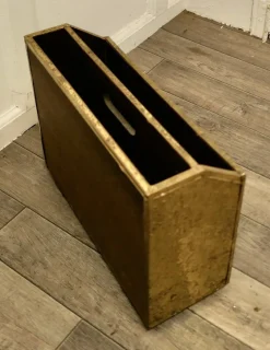 Discount Pamono Art Deco Beaten Brass Magazine Rack in Brass, 1920s