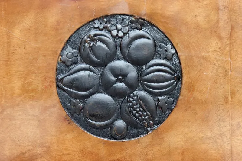 Clearance Pamono Art Deco Bed in Carved Wood, 1920