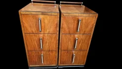 Discount Pamono Art Deco Bedside Cabinets in Walnut, 1930s, Set of 2