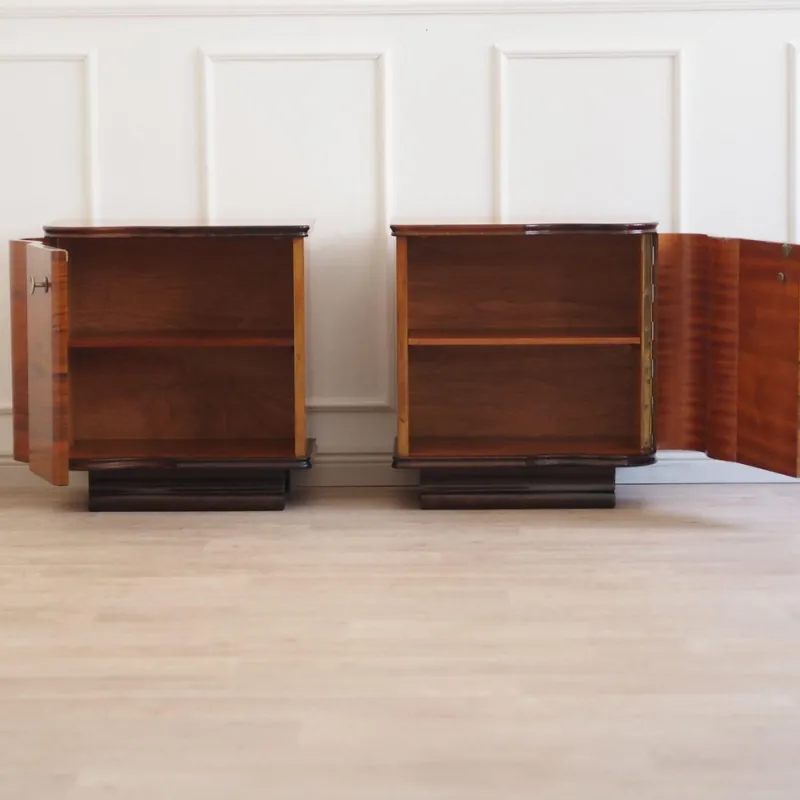 Clearance Pamono Art Deco Bedside Cabinets, Set of 2