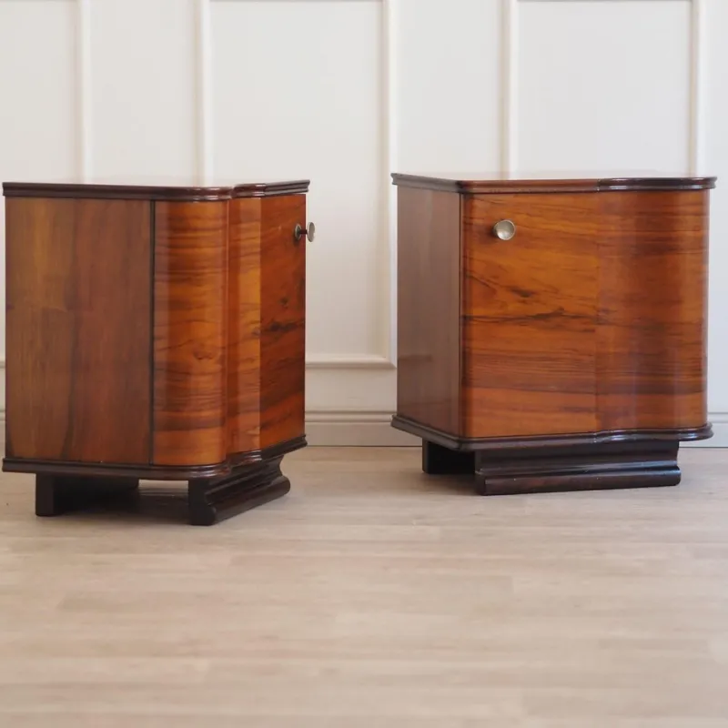 Clearance Pamono Art Deco Bedside Cabinets, Set of 2