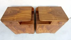 Pamono Art Deco Bedside Tables by Jindrich Halabala for Up Závody, 1940s, Set of 2><noscript><img width=