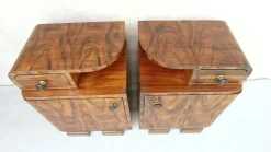 Pamono Art Deco Bedside Tables by Jindrich Halabala, 1940s, Set of 2> Nightstands
