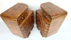Pamono Art Deco Bedside Tables by Jindrich Halabala, 1940s, Set of 2><noscript><img width=