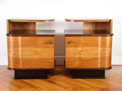 Pamono Art Deco Bedside Tables by Jindrich Halabala for Up Zavody, 1940s, Set of 2> Nightstands