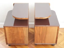 Pamono Art Deco Bedside Tables by Jindrich Halabala for Up Zavody, 1940s, Set of 2><noscript><img width=