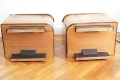 Pamono Art Deco Bedside Tables by Jindrich Halabala for Up Zavody, 1940s, Set of 2><noscript><img width=
