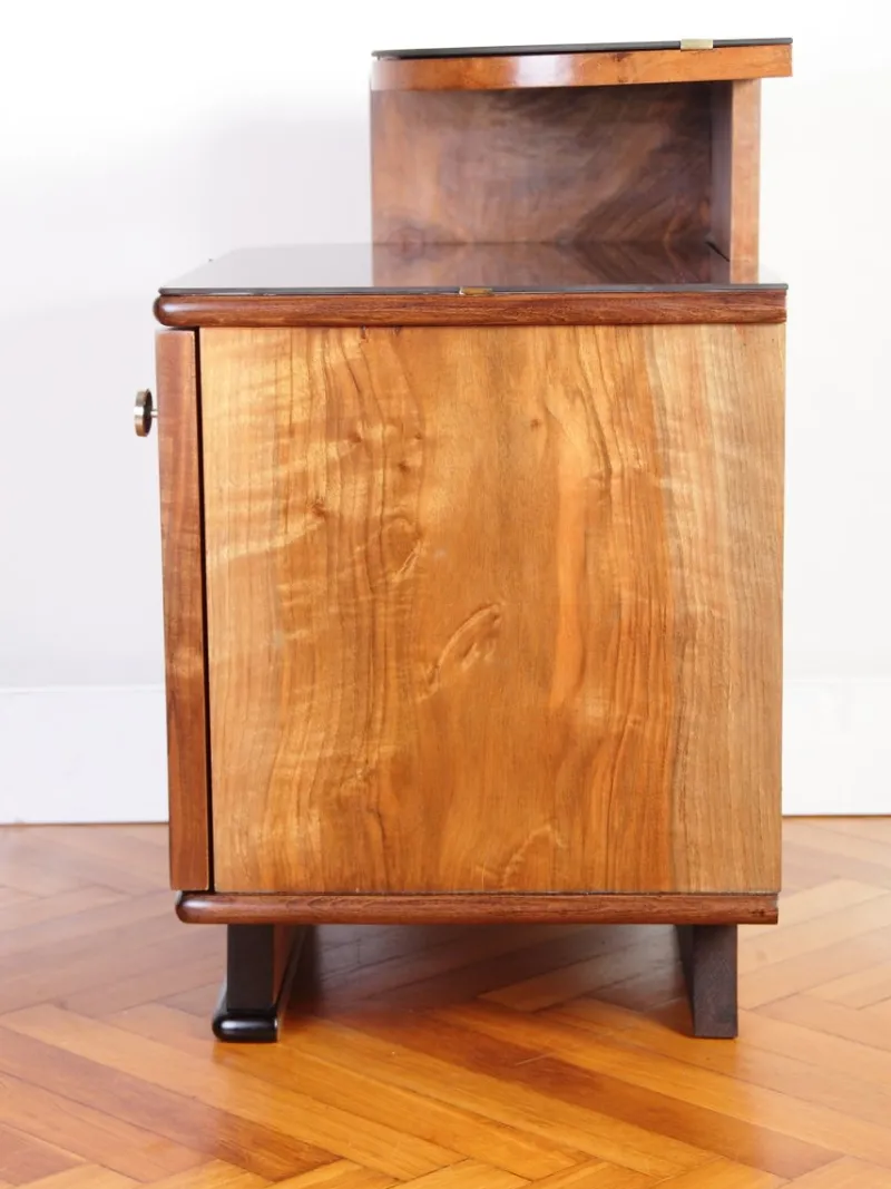 Pamono Art Deco Bedside Tables by Jindrich Halabala for Up Zavody, 1940s, Set of 2> Nightstands