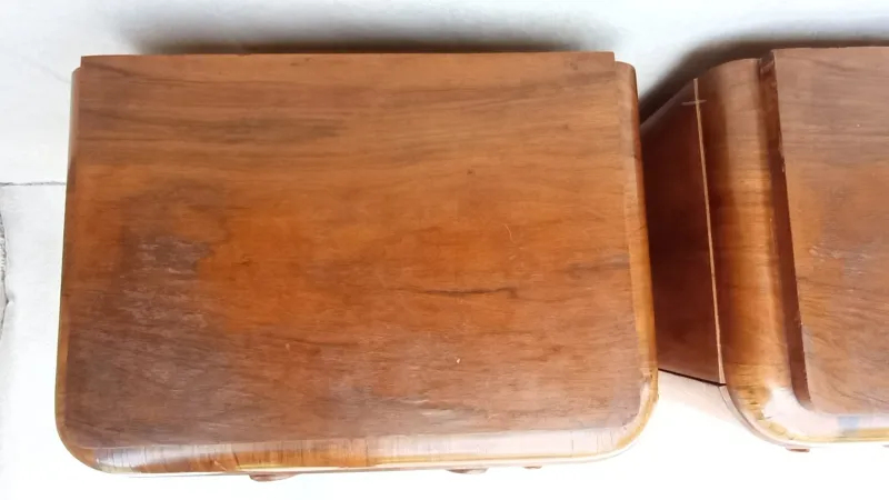 Pamono Art Deco Bedside Tables by Jindrich Halabala for Up Závody, 1930s, Set of 2> Nightstands