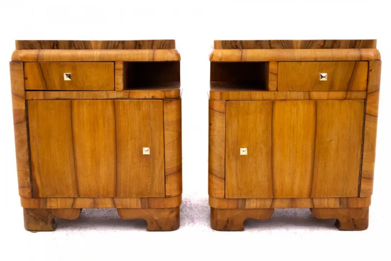 Pamono Art Deco Bedside Tables, 1950s, Set of 2> Nightstands