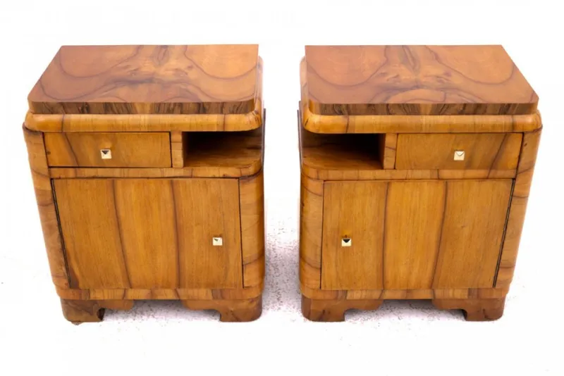 Pamono Art Deco Bedside Tables, 1950s, Set of 2> Nightstands