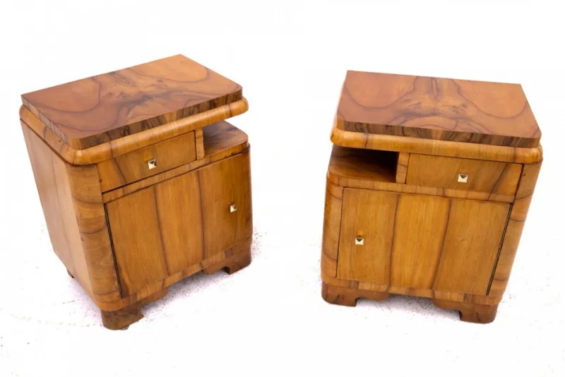 Pamono Art Deco Bedside Tables, 1950s, Set of 2> Nightstands