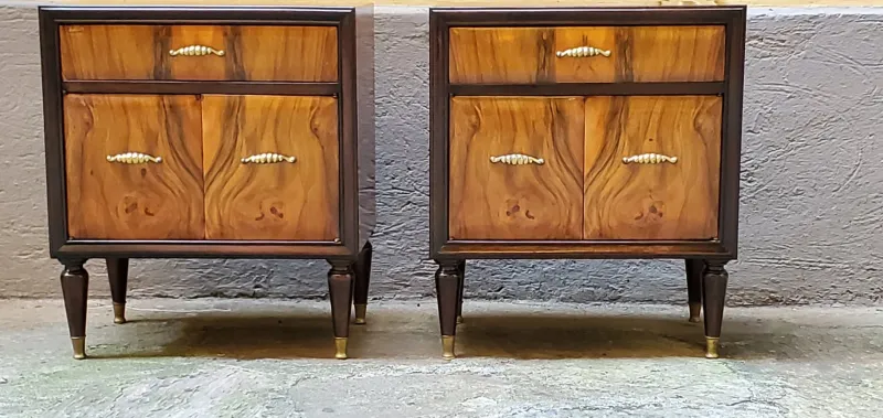 Pamono Art Deco Bedside Tables, 1920s, Set of 2> Nightstands