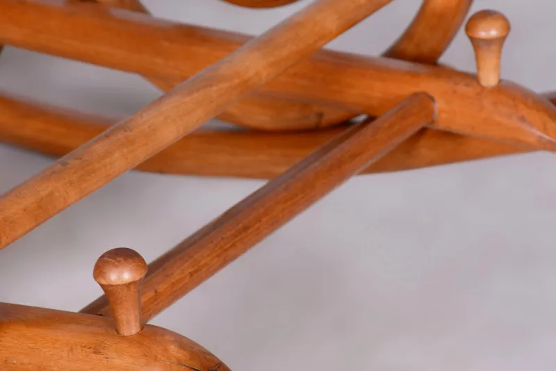 Pamono Art Deco Beech Rocking Chair with Footrest attributed to Thonet, Czech, 1920s