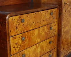 Outlet Pamono Art Deco Birch and Walnut Burl Bedroom Set by Osvaldo Borsani, 1930s, Set of 4