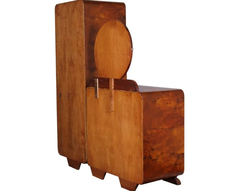 Outlet Pamono Art Deco Birch and Walnut Burl Bedroom Set by Osvaldo Borsani, 1930s, Set of 4