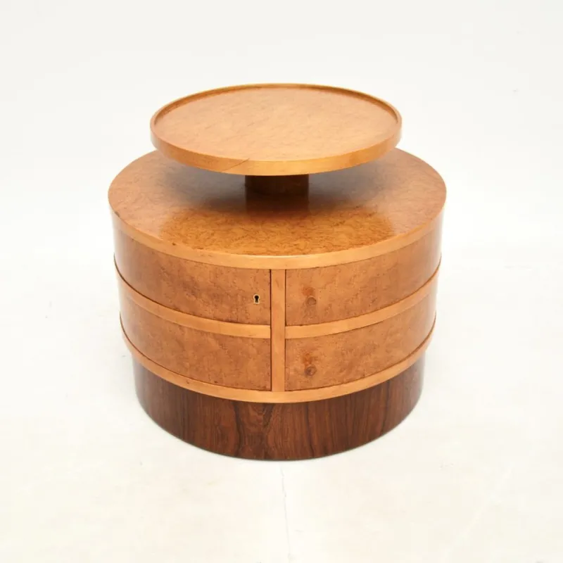 Pamono Art Deco Birds Eye Maple Occasional Table, 1930s> Coffee & Side Tables