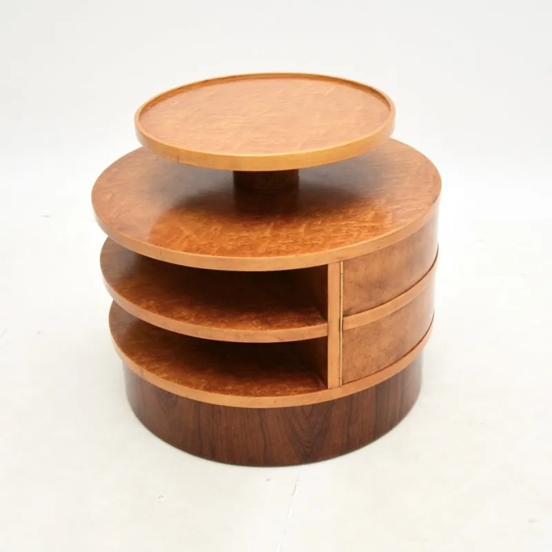 Pamono Art Deco Birds Eye Maple Occasional Table, 1930s> Coffee & Side Tables