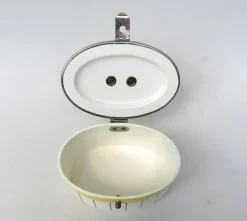 Pamono Art Deco Biscuit Box in Ceramic and Nickel-Plating, 1920s><noscript><img width=