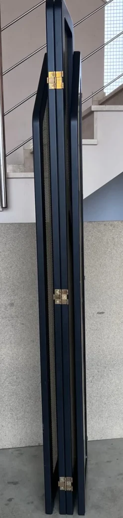 Pamono Art Deco Black Ebonized Wood and Gold Metal Screens, 1960s><noscript><img width=