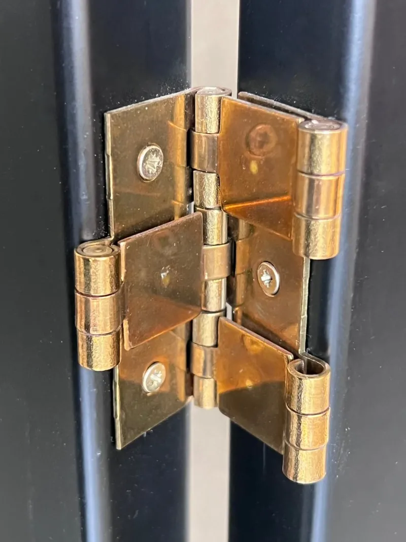 Pamono Art Deco Black Ebonized Wood and Gold Metal Screens, 1960s> Room Dividers & Screens