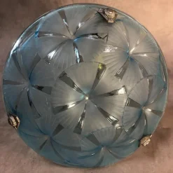 New Pamono Art Deco Blue Chandelier by Degué, 1930s