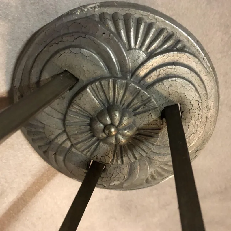 New Pamono Art Deco Blue Chandelier by Degué, 1930s
