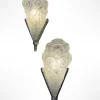 Pamono Art Deco Bouquets aux Roses Wall Lights from Verrerie d'Art Degué, 1930s, Set of 2> Wall Lights & Sconces