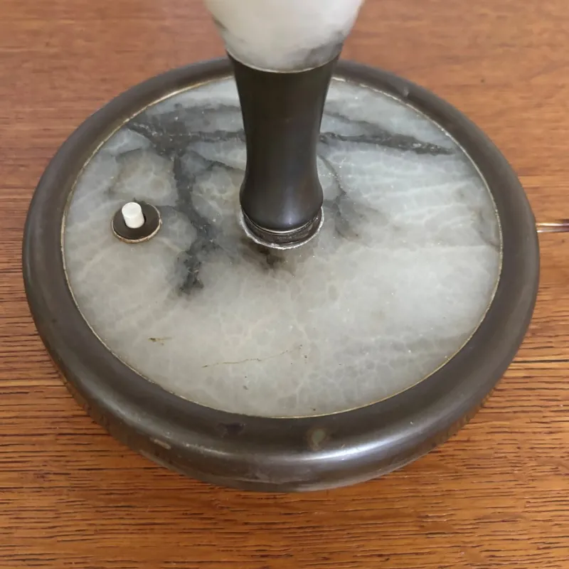 Outlet Pamono Art Deco Brass and Marble Table Lamp, 1930s
