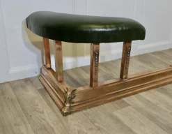 Pamono Art Deco Brass, Copper & Green Leather Club Fender><noscript><img width=
