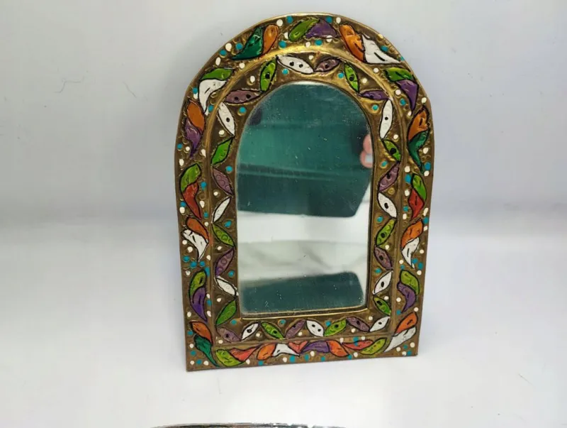 Pamono Art Deco Brass Mirror, 1920s> Mirrors