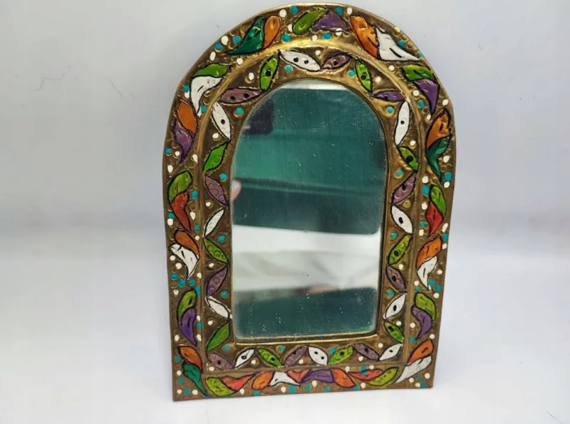 Pamono Art Deco Brass Mirror, 1920s> Mirrors