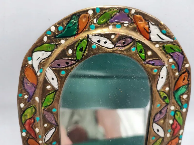 Pamono Art Deco Brass Mirror, 1920s> Mirrors