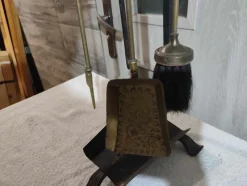 Pamono Art Deco Brass Stove and Fireplace Tools, Set of 4><noscript><img width=
