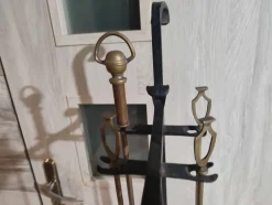 Pamono Art Deco Brass Stove and Fireplace Tools, Set of 4><noscript><img width=