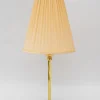 Clearance Pamono Art Deco Brass Table Lamp with Fabric Shade, Vienna, 1920s