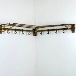 Online Pamono Art Deco Brass Wall Corner Coat and Hat Rack, 1920s