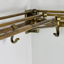 Online Pamono Art Deco Brass Wall Corner Coat and Hat Rack, 1920s