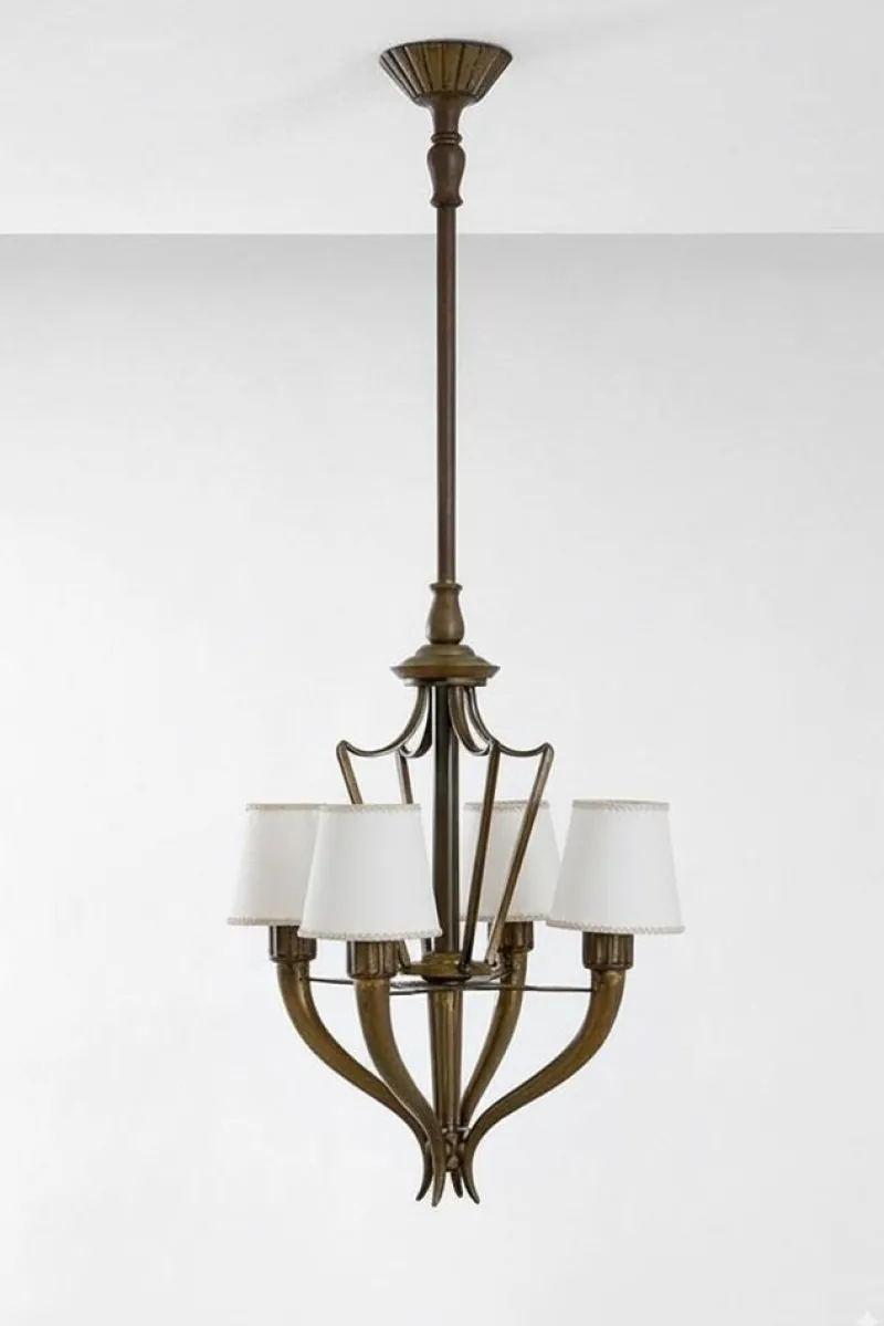 Outlet Pamono Art Deco Bronze Chandelier attributed to Emilio Lancia for Italo Carlotti, Italy, 1930s