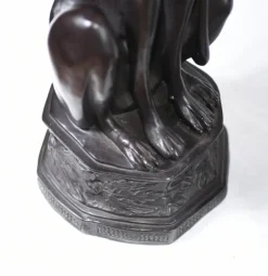Pamono Art Deco Bronze Greyhound Dogs Grey Hounds Statue, Set of 2><noscript><img width=