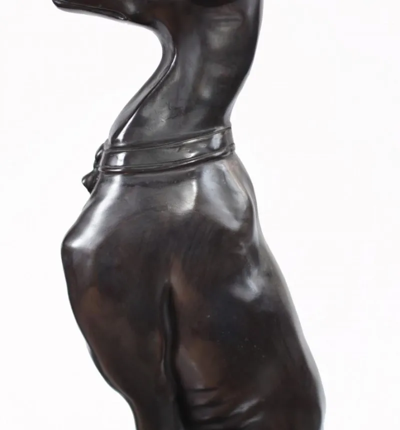 Pamono Art Deco Bronze Greyhound Dogs Grey Hounds Statue, Set of 2> Art Deco