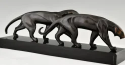 Pamono Art Deco Bronze Panther Sculpture by Michel Decoux in Bronze, 1920s><noscript><img width=