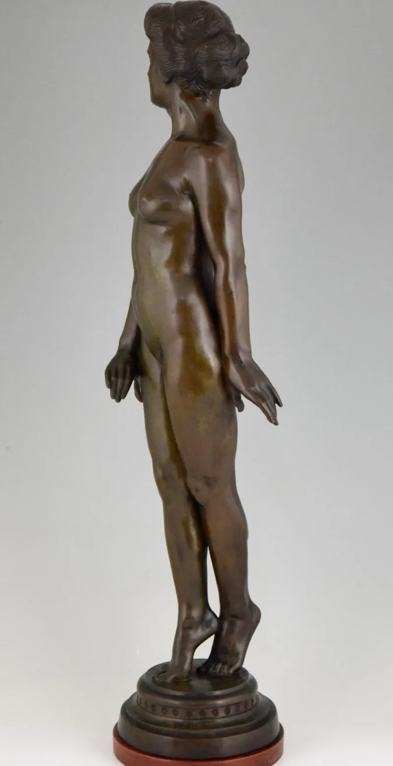 Hot Pamono Art Deco Bronze Sculpture of a Standing Nude by Wilhelm Oskar Prack, 1930s