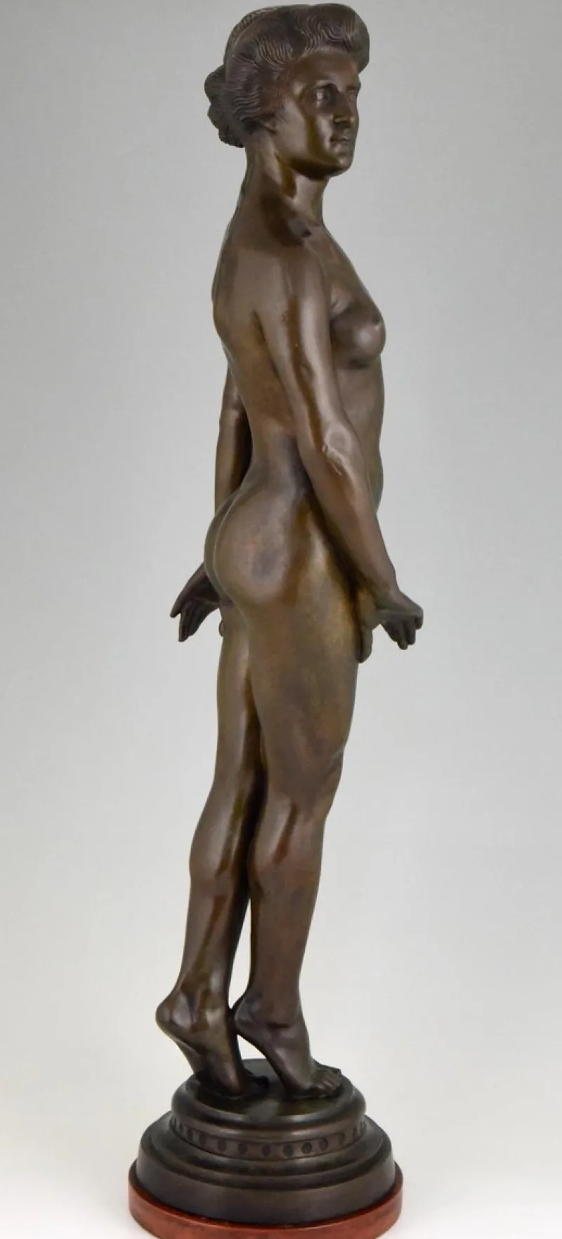 Hot Pamono Art Deco Bronze Sculpture of a Standing Nude by Wilhelm Oskar Prack, 1930s