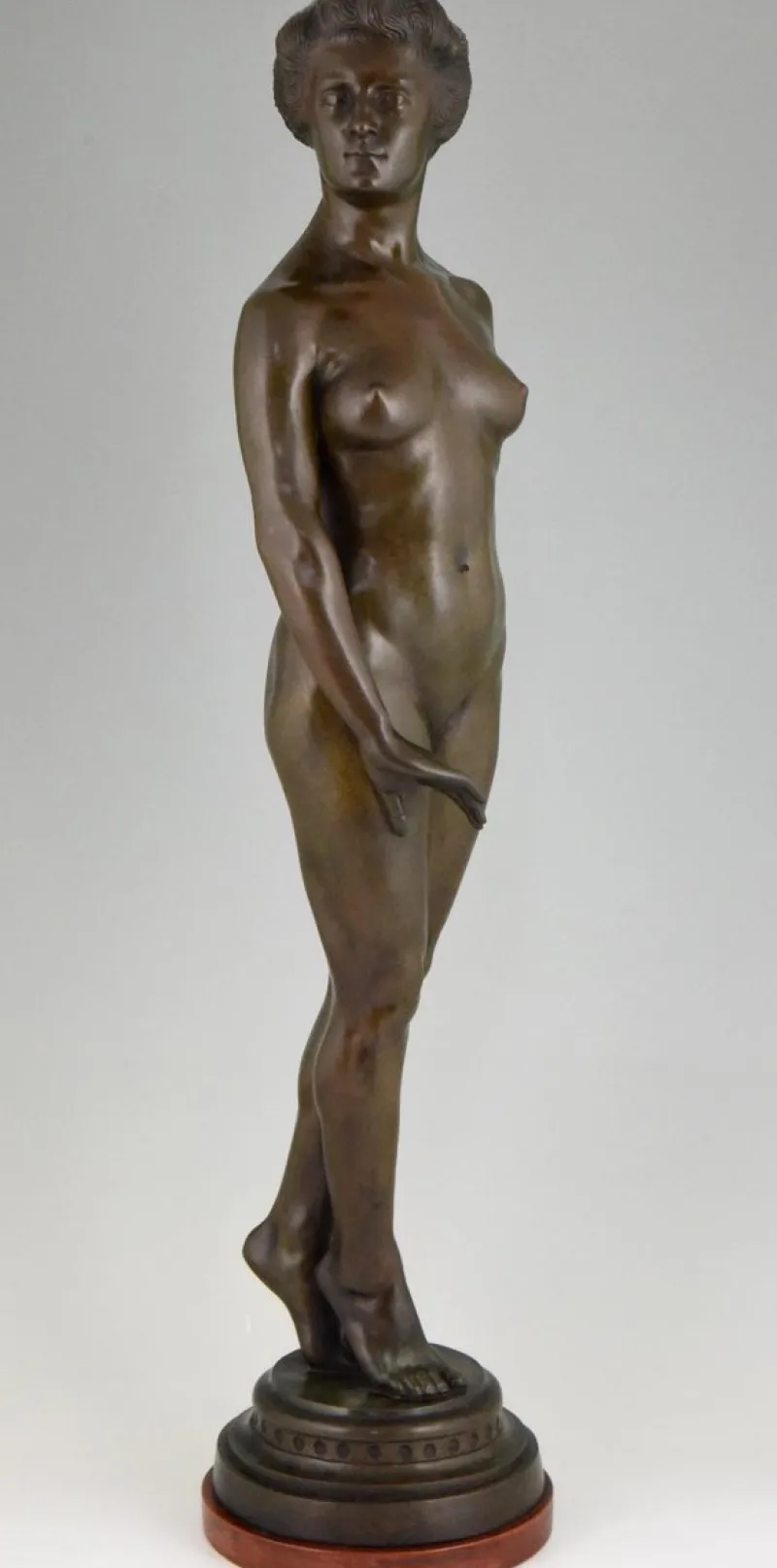 Hot Pamono Art Deco Bronze Sculpture of a Standing Nude by Wilhelm Oskar Prack, 1930s