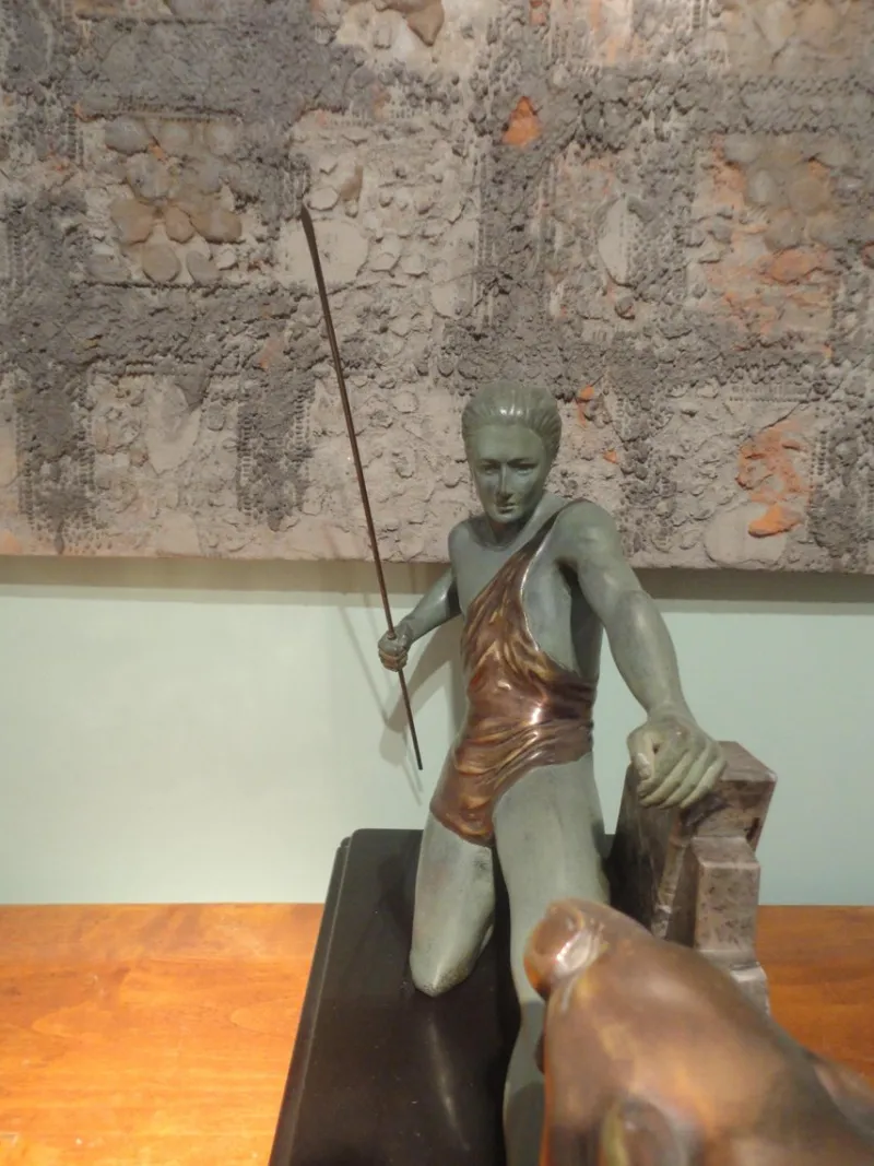 Pamono Art Deco Bronze Sculpture by Brault, 1920s> Art Deco